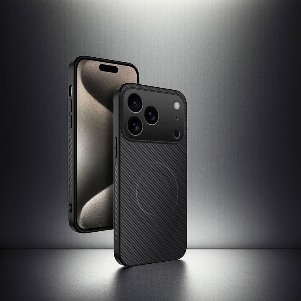 magnetic leather carbon fiber case
